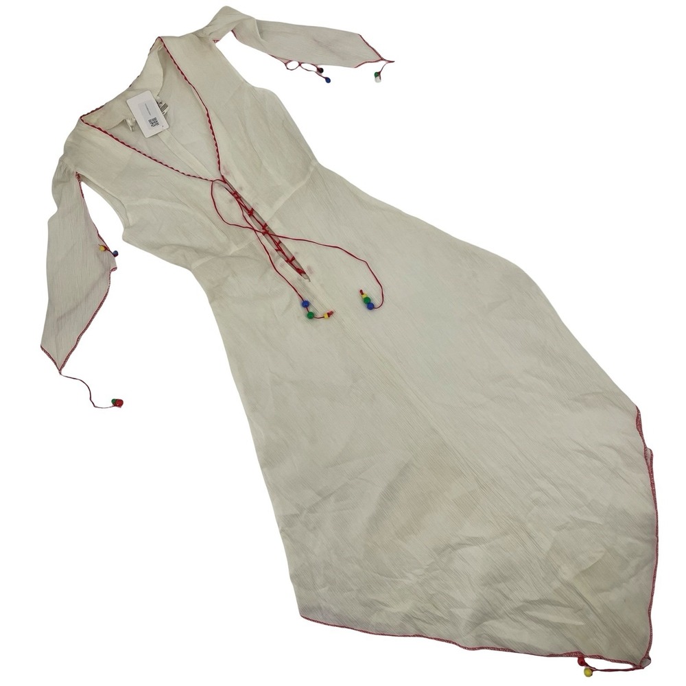 Simon Jeffrey Women's Dress Vintage 1970s Ivory Cotton Gauze Size 12